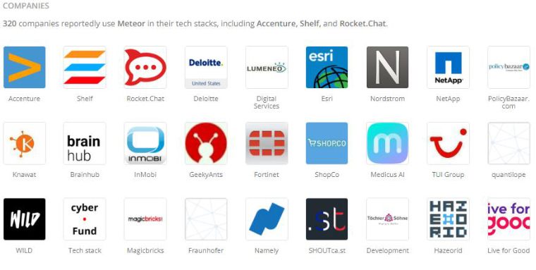 Companies using Meteor