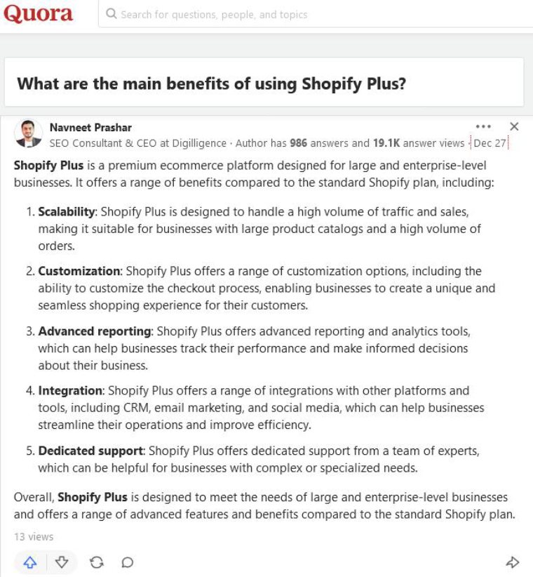 Quora: Shopify Plus