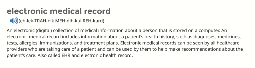 According to Cancer Gov EMR